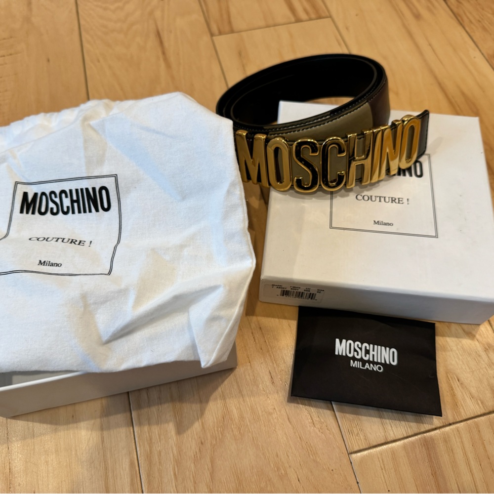 MOSCHINO Logo Army Print Belt Size 42